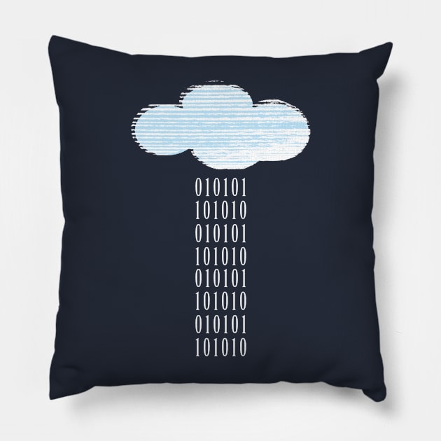 Binary Rain Pillow by INLE Designs