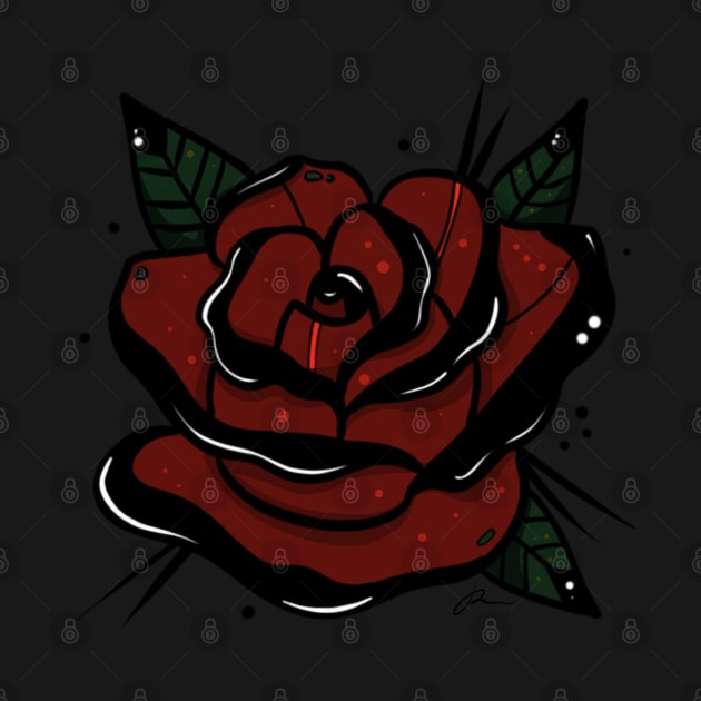 Red rose tattoo by MoonstoneandMyth