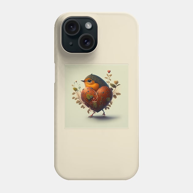 Bird with hearth Phone Case by Mr Youpla