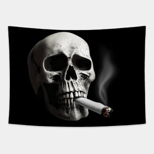 Skull With Cigarette Tapestry