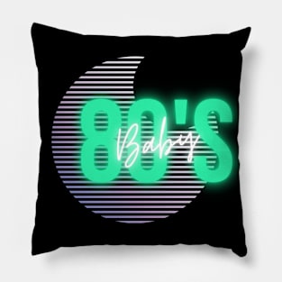 80s baby circle-logo Pillow