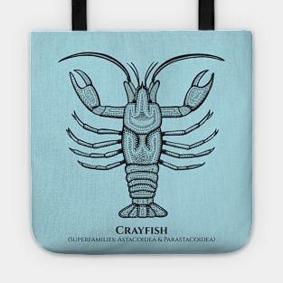 Crayfish with Common and Scientific Names - detailed animal design Tote