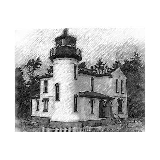 Admiralty Head Lighthouse Sketched by KirtTisdale