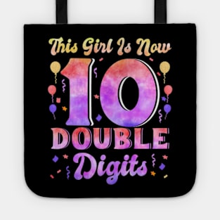 This Girl Is Now 10 Double Digits 10th Birthday Unicorn Tote