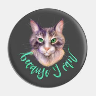 Maine Coon Cat with Green Eyes Pin