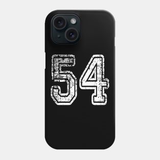 Number 54 Grungy in white Phone Case