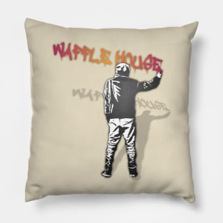 Waffle house mural art Pillow