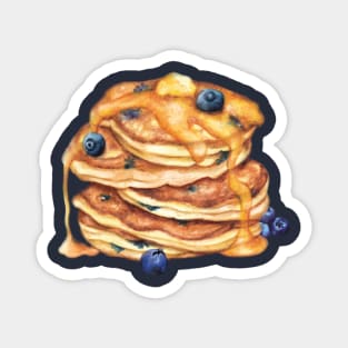 Breakfast Food -Pancakes with syrup and blueberries Magnet