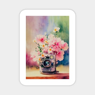 Watercolor vintage camera Magnet