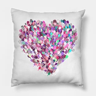 Heart full of pickleball paddles,  by Pickleball ARTwear Pillow