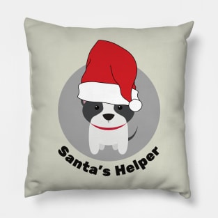 Cute Christmas Dog, Santa's Helper, Christmas Family Pyjama Top Design Pillow