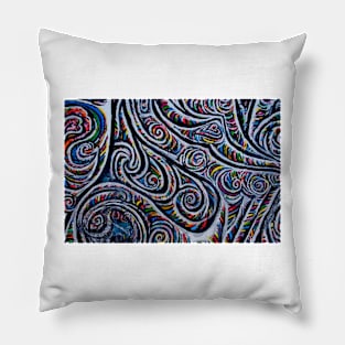 Indian snail dark shapes pattern Pillow