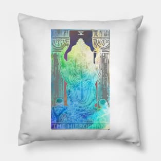 Soft Watercolour Tarot Print - The Hierophant Pillow