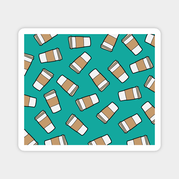 Coffee cup pattern Magnet by Cathalo