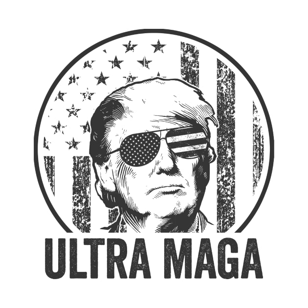 Trump Ultra Maga Conservative US Flag by petemphasis