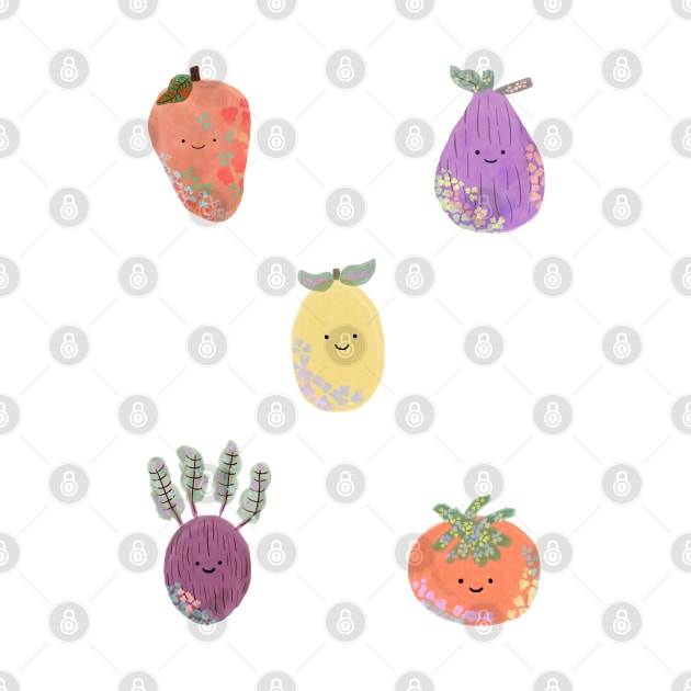 Fruit and veggies sticker pack by artoftilly