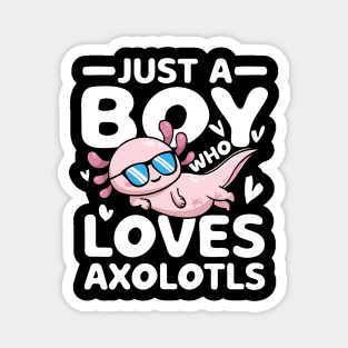 Just a Boy Who Loves Axolotls Magnet