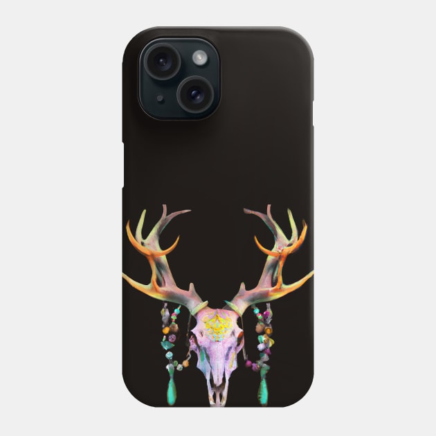 Boho Stag Scull Phone Case by BlockchainDaddy