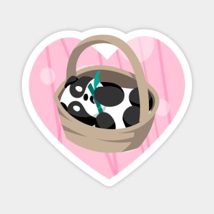 Panda in a Basket Magnet