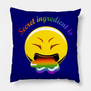 Secret Ingredient - Rainbow Throw up Emoji Pillow