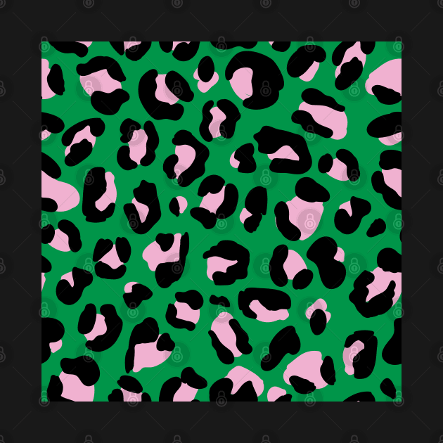 Pink and Kelly Green Leopard Print by YourGoods