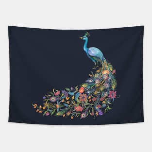 Peacock Watercolor Beauty Feather Tapestry
