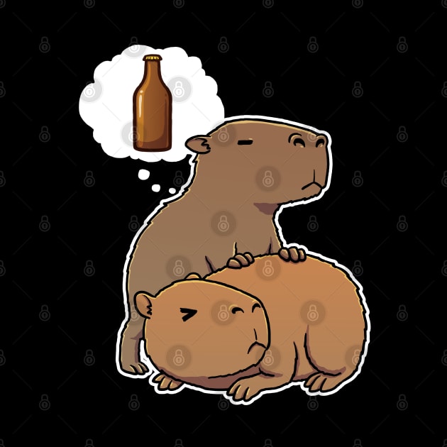Capybara thirsty for a beer by capydays