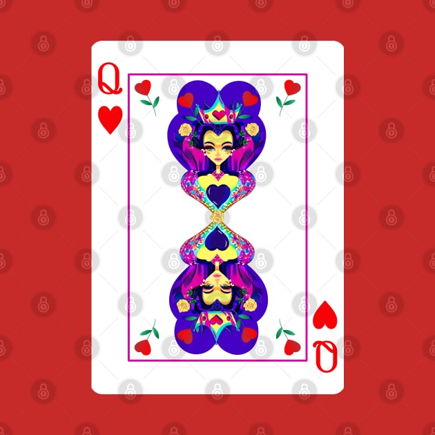 Queen of Hearts Playing Card by FlippinTurtles