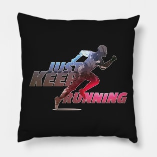 Marathon Vintage Retro Design, Just Keep Running Pillow