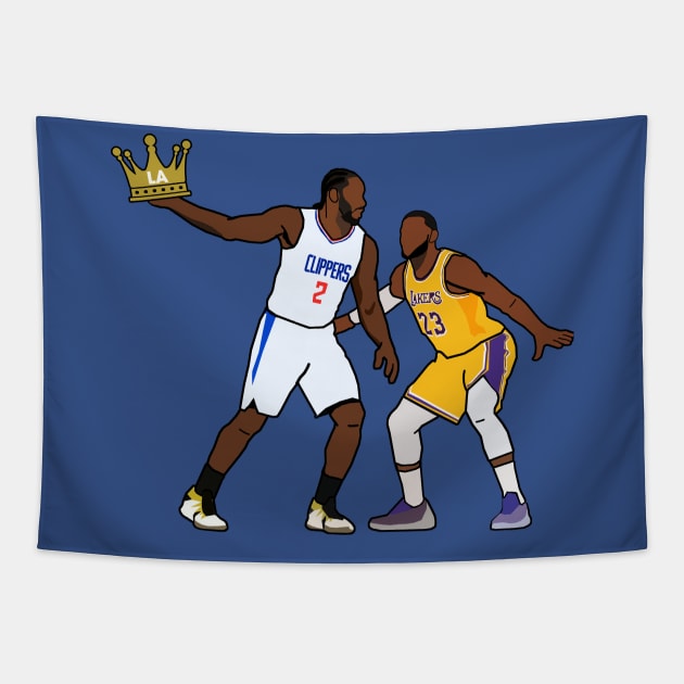 Kawhi Leonard 'KING OF LA' Los Angeles Clippers Tapestry by xavierjfong