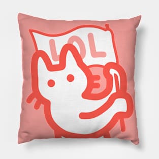 owie waving a lol flag Pillow