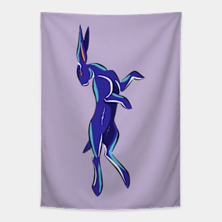 Dancing Blue Bunny Tapestry