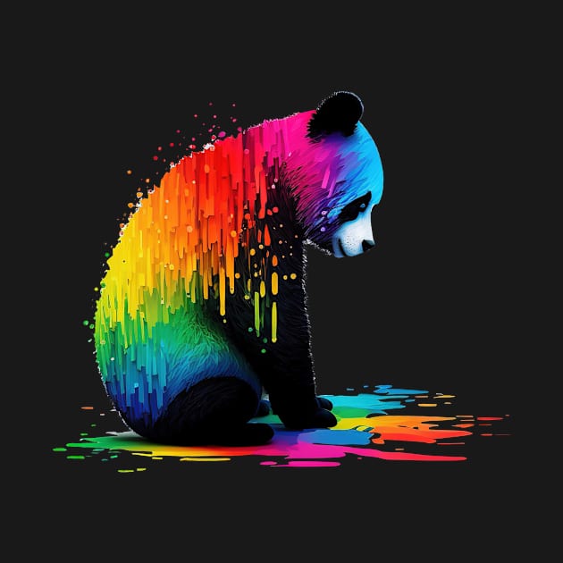 Lonely Colorful Panda by i2studio