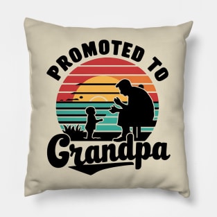 Promoted to grandpa - retro sunset Pillow