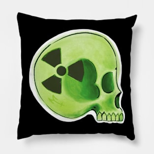 Radioactive Green Skull Pillow