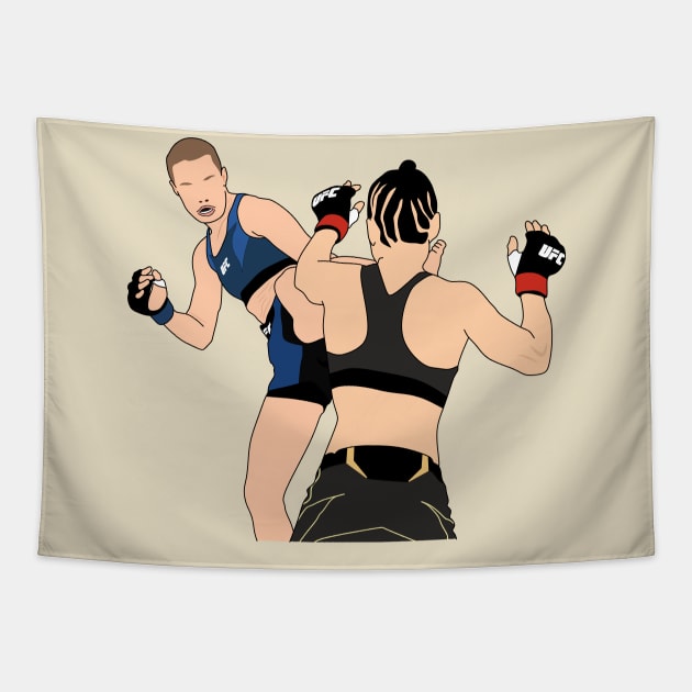 namajunas kick the zhang Tapestry by rsclvisual