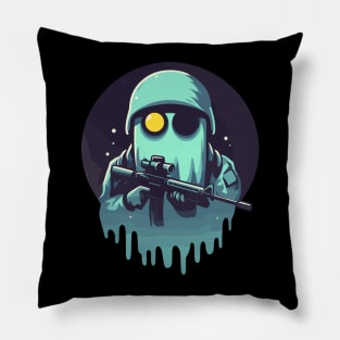 Retro funny ghost soldier Pillow