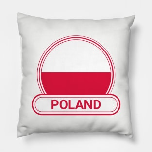 Poland Country Badge - Poland Flag Pillow