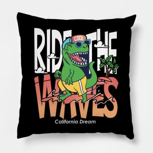 hand drawn cool dinosaur Pillow