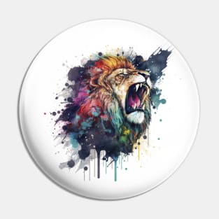 Roaring Lion Watercolor Pin