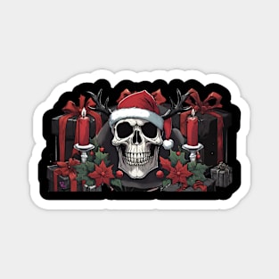 Goth Christmas Skull Magnet