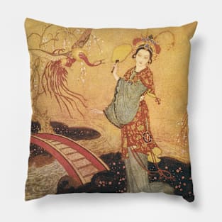 The Adventures of Prince Camaralzaman and the Princess Badoura by Edmund Dulac Pillow