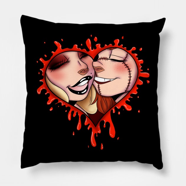 Heart of Chucky Pillow by BriaMonet