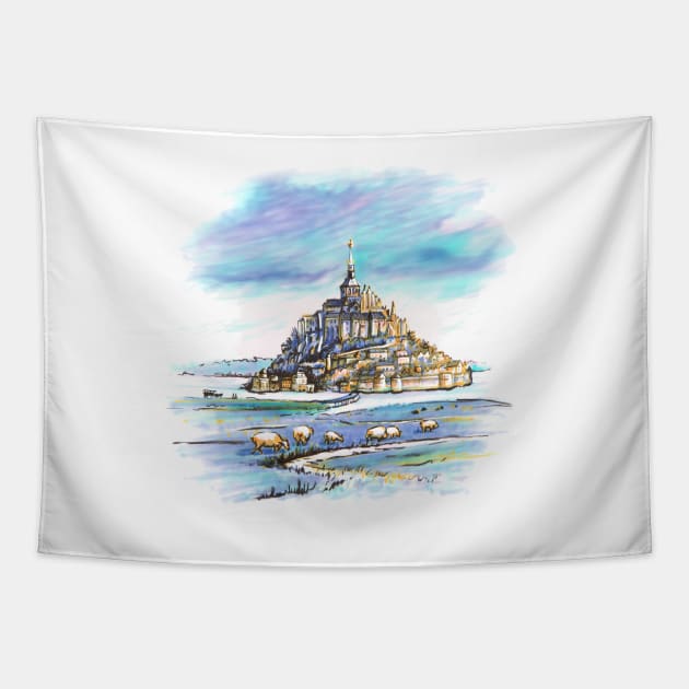 Mont Saint-Michel, Brittany, France Tapestry by kavalenkava