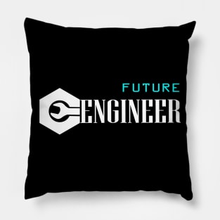 future engineer with text logo engineering Pillow