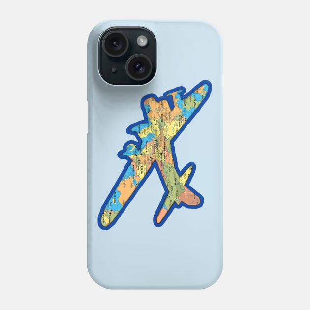 WWII Bomber Airplane - WWII Map of Europe Phone Case by Bits