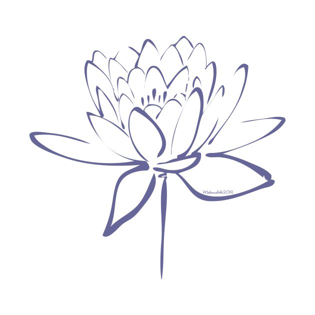 Blue Calligraphy Lotus by MakanaheleCreations