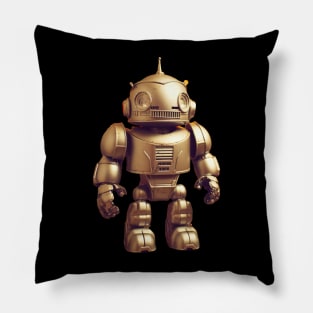 Charming Cyborg in Gold - Golden Toy Robot Pillow