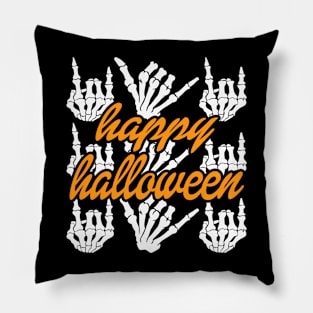 Skeleton Hands Happy Halloween Pillow