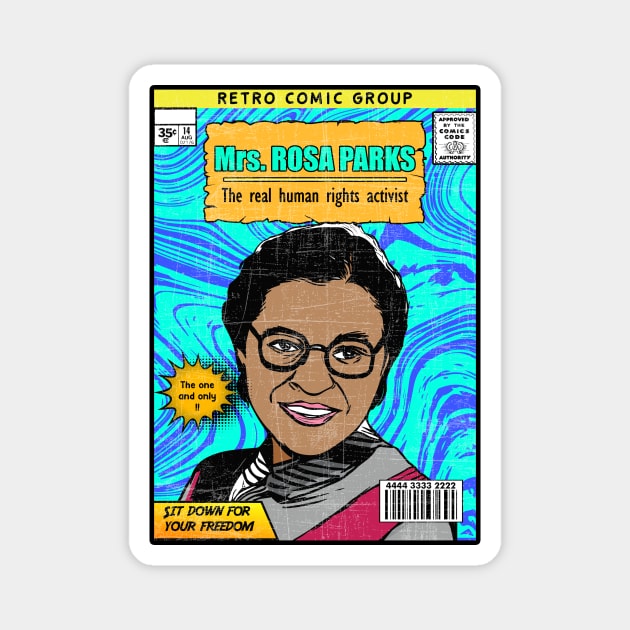 Mrs ROSA PARKS VINTAGE  COMIC Magnet by theanomalius_merch